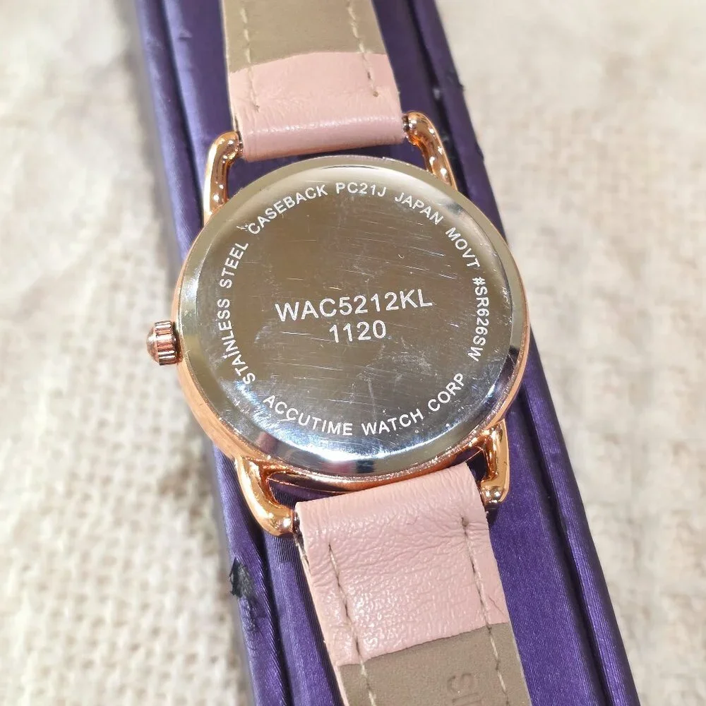 Rose Gold Bezel MOP Face Crystal Hour Marks Easy to Read Women's Watch Runs Well
